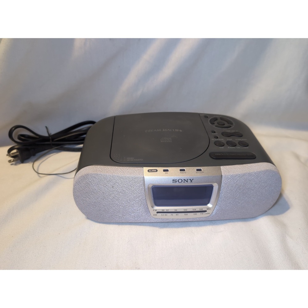 Sony Dream Machine ICF-CD830 Digital Clock Radio AM/FM CD Snooze Sleep WORKS